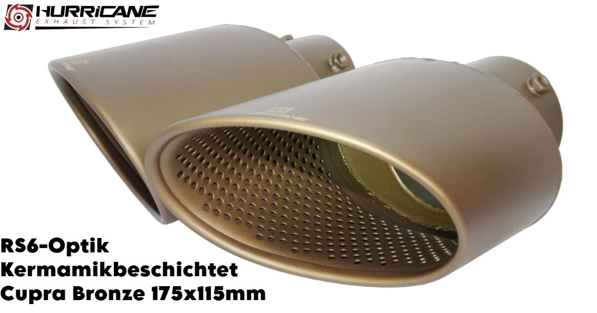 Oval Cupra Bronze Keramikbeschichtet RS6-Optik 175x115mm (+600,00€)