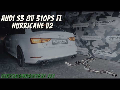 Hurricane 3,5" Abgasanlage für Audi S3 8V 300PS VFL Sportback 